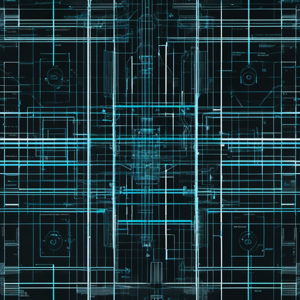 Top-down black gym floor plan with teal and blue spatial data paths